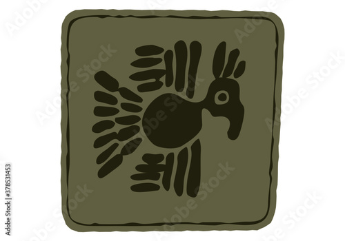 Indian art. Totem symbols. Vector template for logo and illustrations.