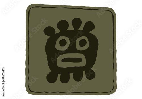 Indian art. Totem symbols. Vector template for logo and illustrations.