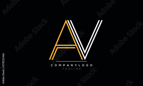 Alphabet letters Initials Monogram logo AV,VA,A and V