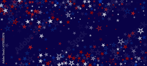 National American Stars Vector Background. USA Independence 4th of July President's Labor 11th of November Memorial Veteran's Day 