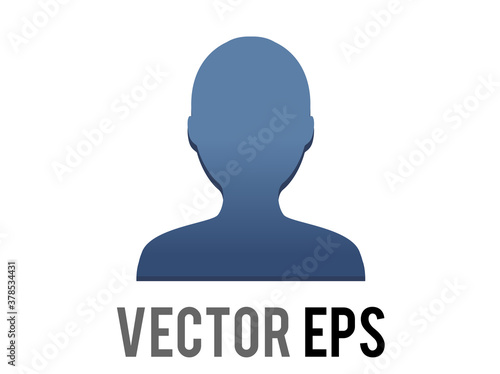Vector dark blue silhouette generic profile of one person emoji icon