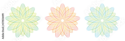 Design elements. Guilloche elements for make diploma or certificate.