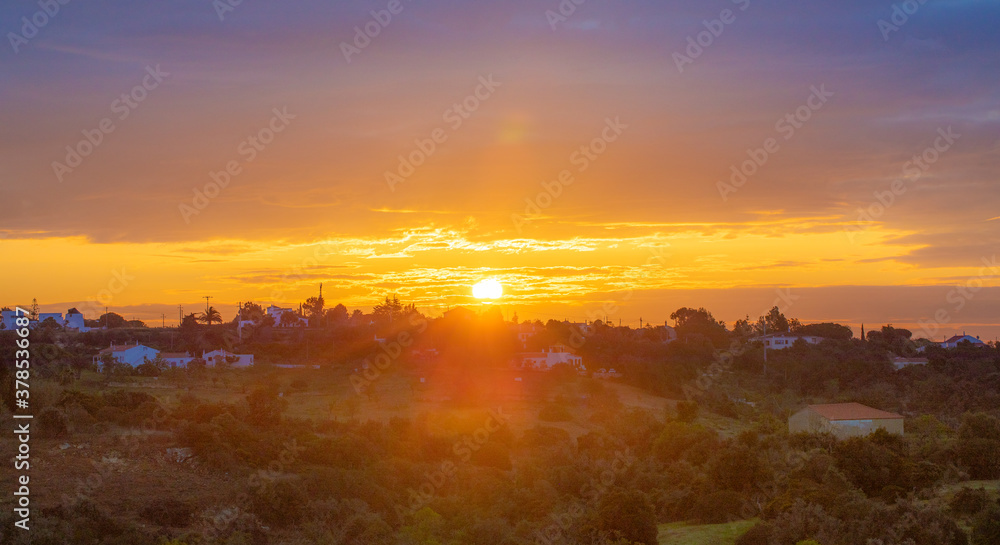sunrise at the valley in Carvoeiro, Algarve region, Portugal