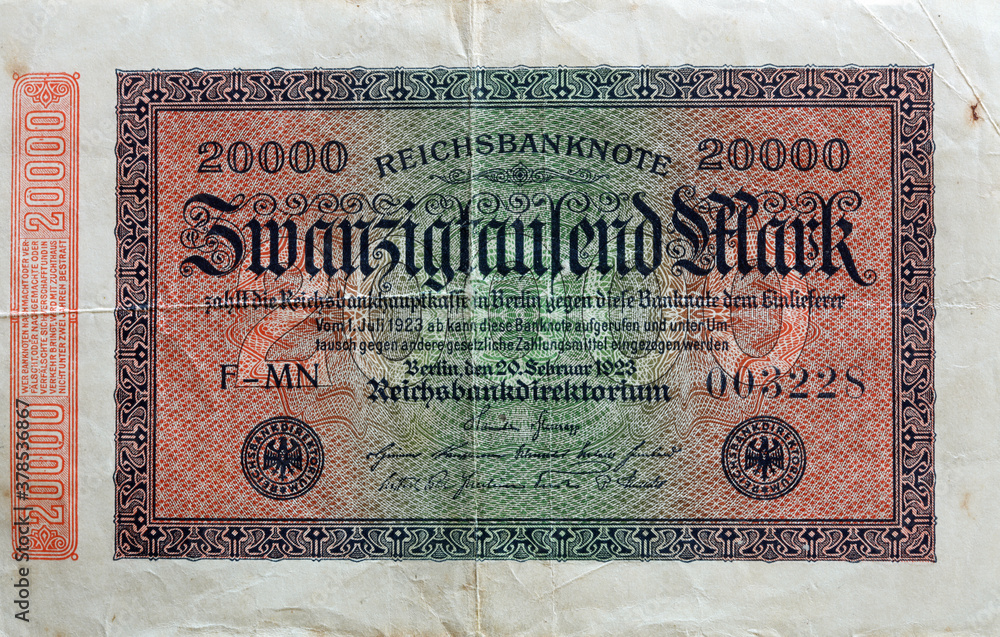 20.000 Deutsche Reichsmark Geldschein von 1923