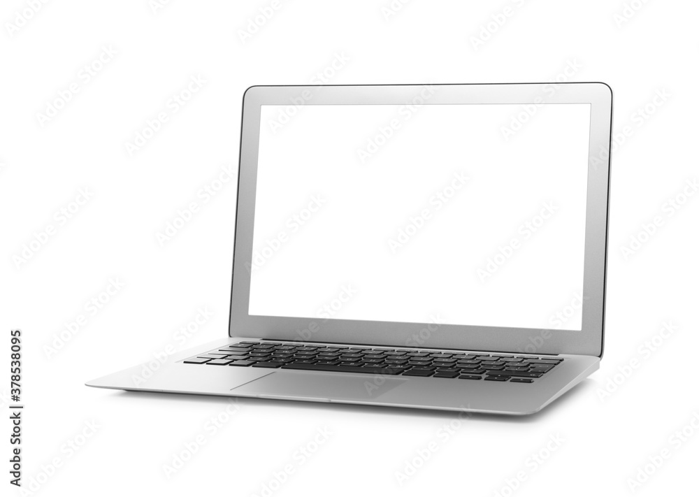 Laptop with blank screen isolated on white. Mockup for design Laptop with blank screen isolated on white. Mockup for design