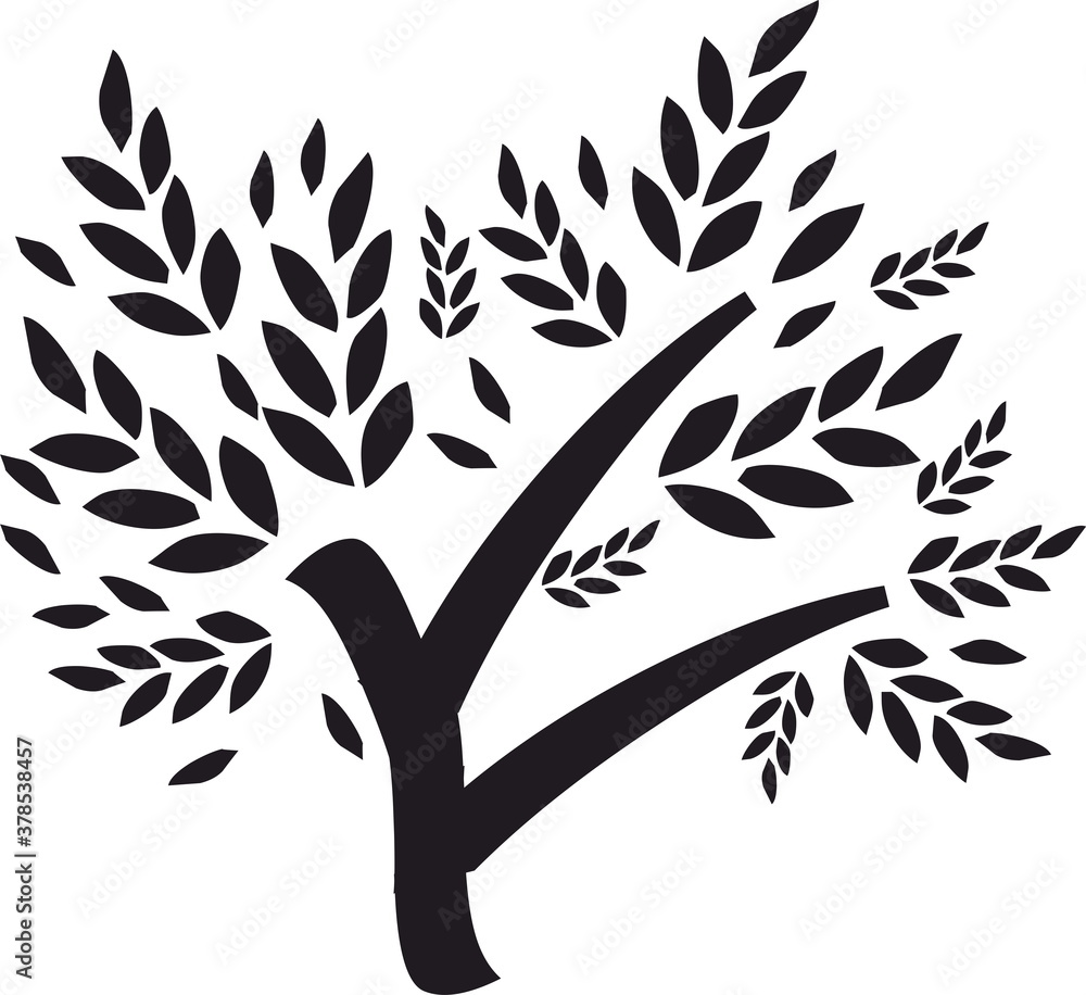 Obraz premium tree black graphic icon and symbo