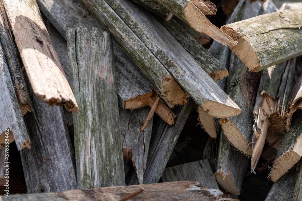 a bunch of oldA pile of old boards suitable for the furnace, close-up, selective focus. boards a bunch of oldA pile of old boards suitable for the furnace, close-up, selective focus. boards