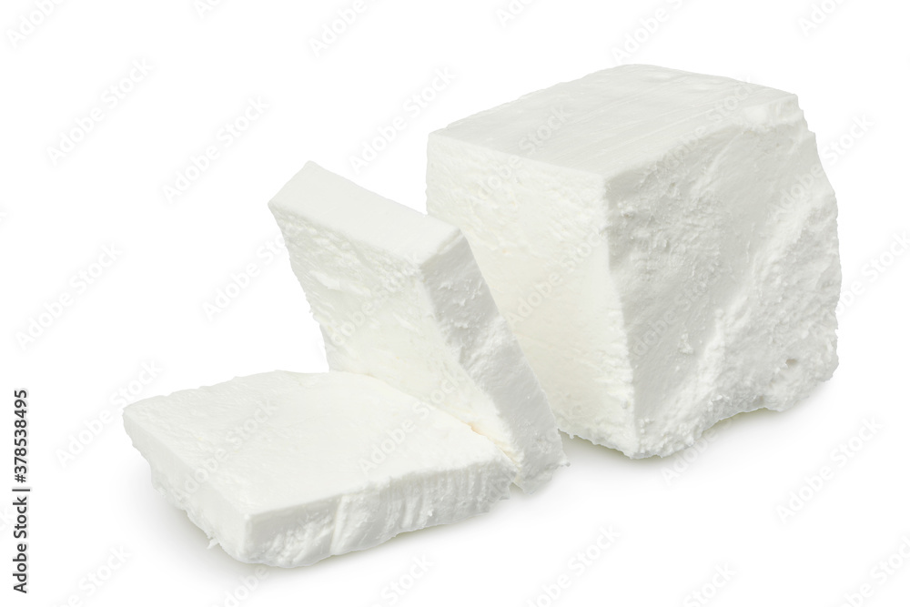 Feta cheese isolated on white background. With clipping path and full depth of field Feta cheese isolated on white background. With clipping path and full depth of field
