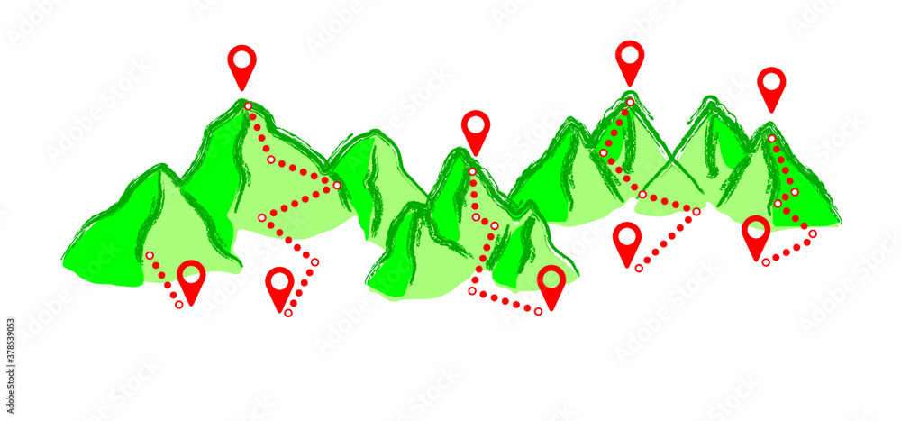 Mountain track gps route Summer or winter sport Tracking walking people footsteps Hiking icons Funny vector steps Ski resort trail map Mount pass Outdoor traveler trekking on road Hiker on top Mountain track gps route Summer or winter sport Tracking walking people footsteps Hiking icons Funny vector steps Ski resort trail map Mount pass Outdoor traveler trekking on road Hiker on top
