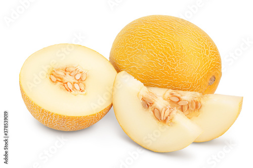 Melon isolated on white background with clipping path and full depth of field