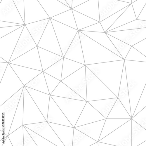 Seamless abstract minimalistic polygonal pattern. Gray line triangles isolated on white background. Neutral vector geometric illustration for wallpaper, packaging, fabric, wrapping paper. Copy space