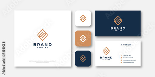 Letter S logo with business card. Vector illustration.