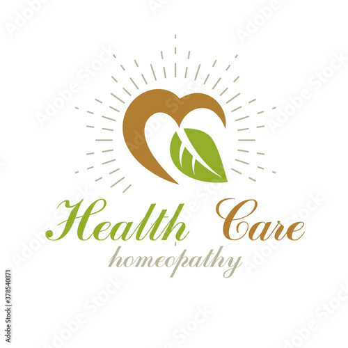 Heart shape vector symbol can be used as wellness center abstract modern logotype in medical treatment organizations. Healthy lifestyle is strong heart.