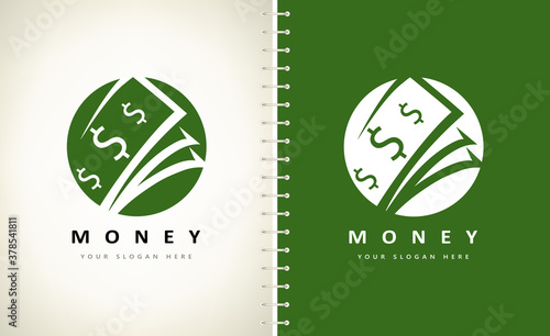 money logo us dollar, bank design.