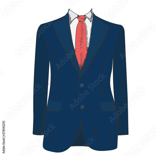  blue hand drawn men's jacket