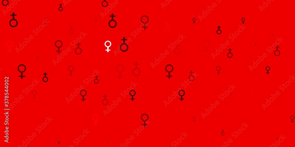Light Orange vector backdrop with woman's power symbols. Light Orange vector backdrop with woman's power symbols.