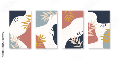Trendy abstract universal template with nature concept for instagram and facebook stories