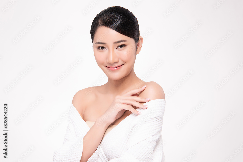 Beautiful young asian woman with clean fresh skin on white background, Face care, Facial treatment, Cosmetology, beauty and spa, Asian women portrait Beautiful young asian woman with clean fresh skin on white background, Face care, Facial treatment, Cosmetology, beauty and spa, Asian women portrait