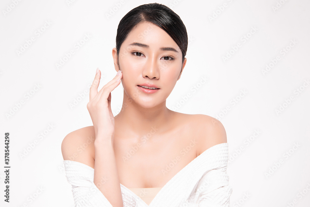 Beautiful young asian woman with clean fresh skin on white background, Face care, Facial treatment, Cosmetology, beauty and spa, Asian women portrait Beautiful young asian woman with clean fresh skin on white background, Face care, Facial treatment, Cosmetology, beauty and spa, Asian women portrait