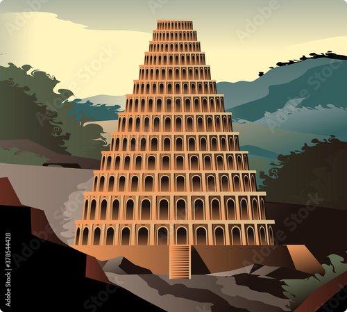 Canvastavla tower of babel  old testament tale