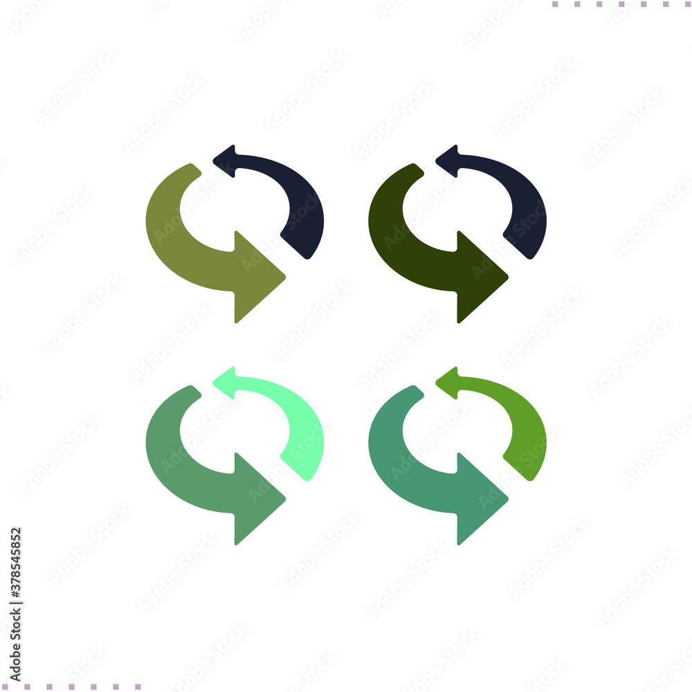 Fototapeta premium refresh button vector icon in flat