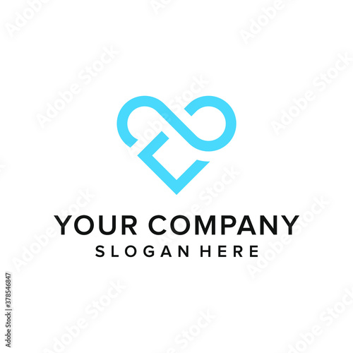 Abstract infinity heart logo