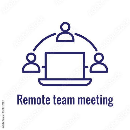 Remote work icon showing work from home concept