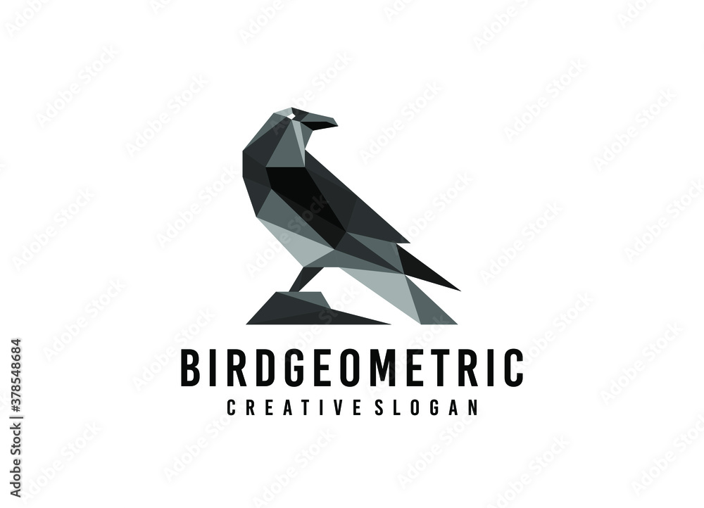 Fototapeta premium Geometric Black Bird Creative Logo Template