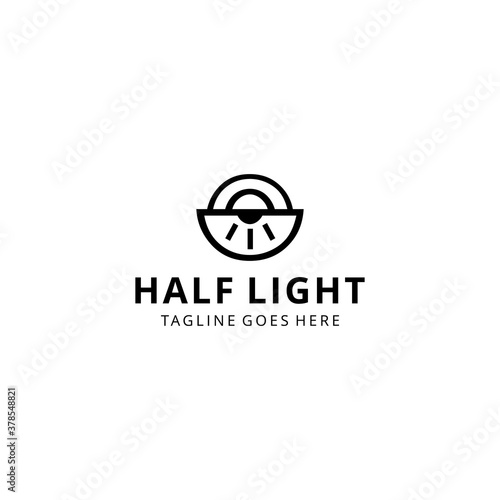 Modern light bulb on house vector logo template art energy power electricity