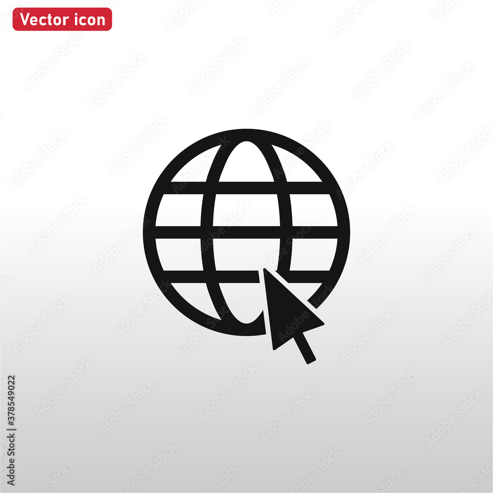 Go to Web icon . Globe With Cursor sign Go to Web icon . Globe With Cursor sign