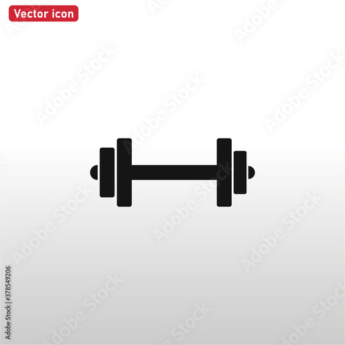Dumbbell icon vector . Weight sign