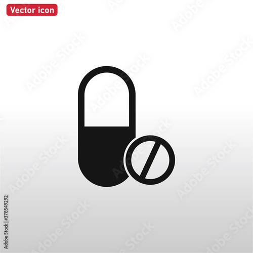 Free Download Pill icon vector . Medical sign - GFXLoad