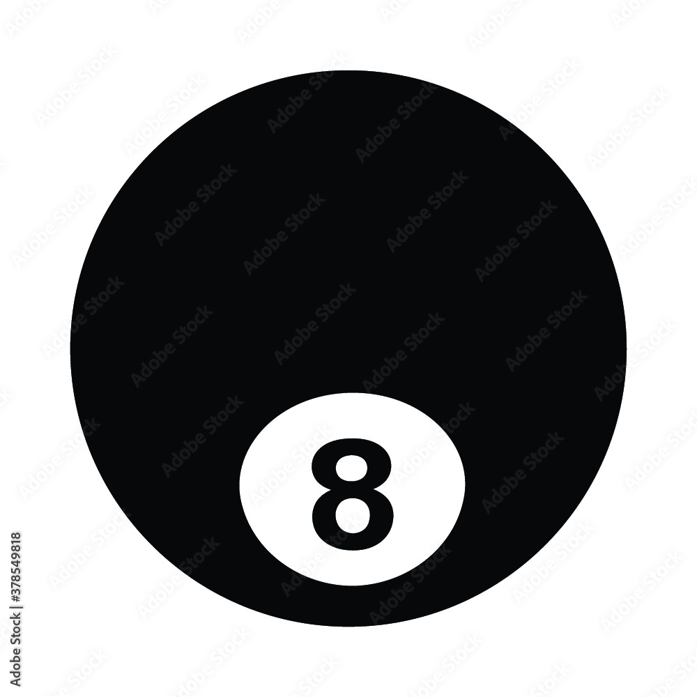 Vector billiards snooker pool 8ball silhouette illustration isolated on white background. Ideal for logo design element, sticker, car decals and any kind of decoration. Vector billiards snooker pool 8ball silhouette illustration isolated on white background. Ideal for logo design element, sticker, car decals and any kind of decoration.