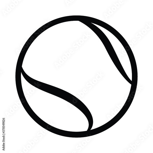 Tennis ball silhouette vector illustration isolated on white background. Ideal for logo design, sticker, car decals and any kind of decoration.