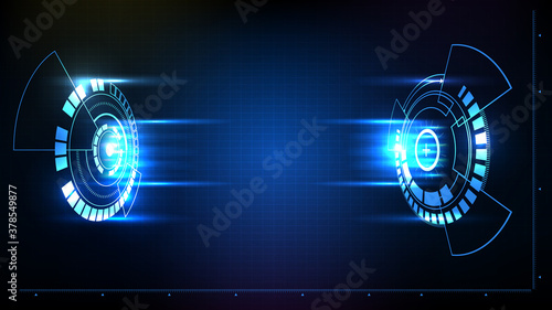 Abstract background of futuristic hud gui battle fight display panel with light