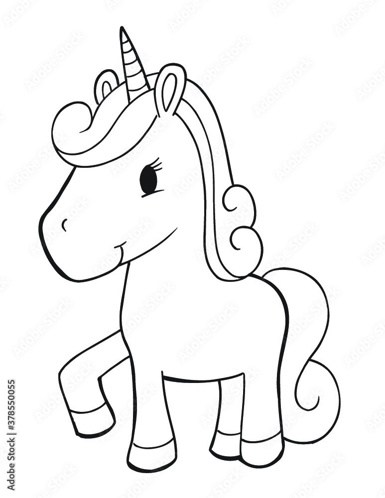 Fototapeta premium Cute Unicorn Vector Illustration Art