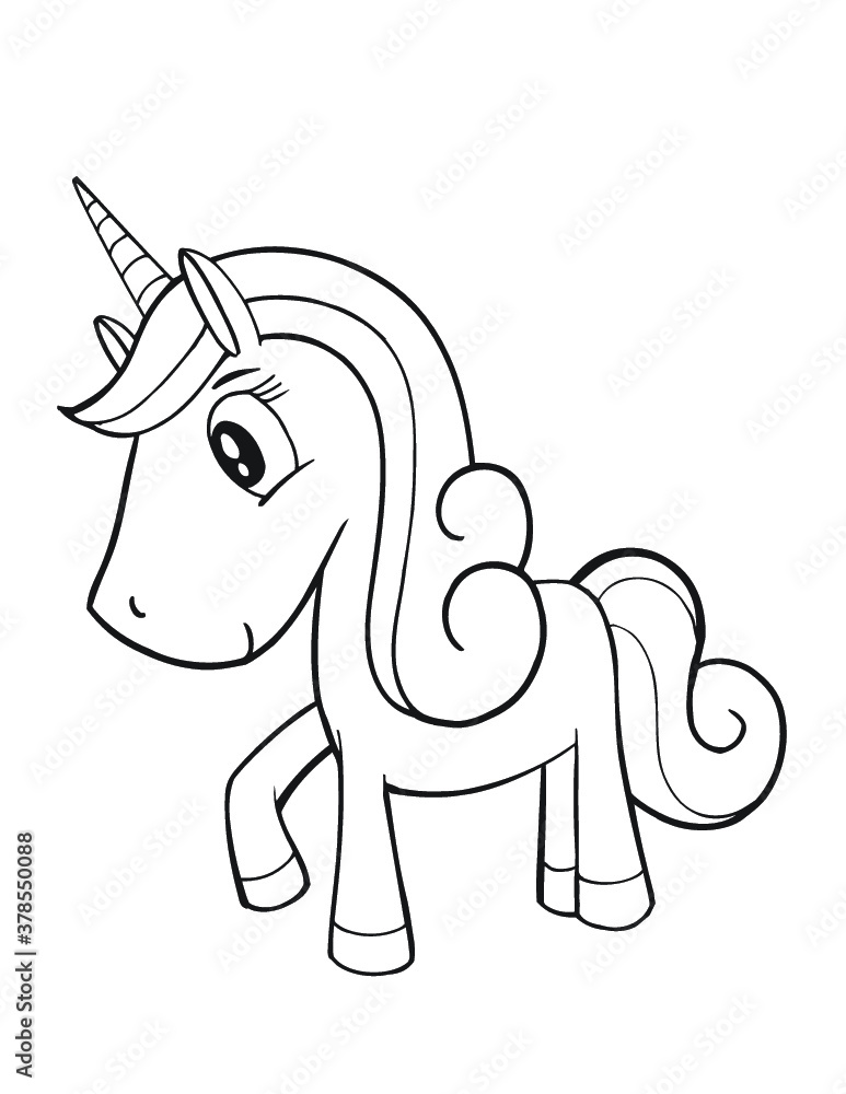 Fototapeta premium Cute Unicorn Vector Illustration Art