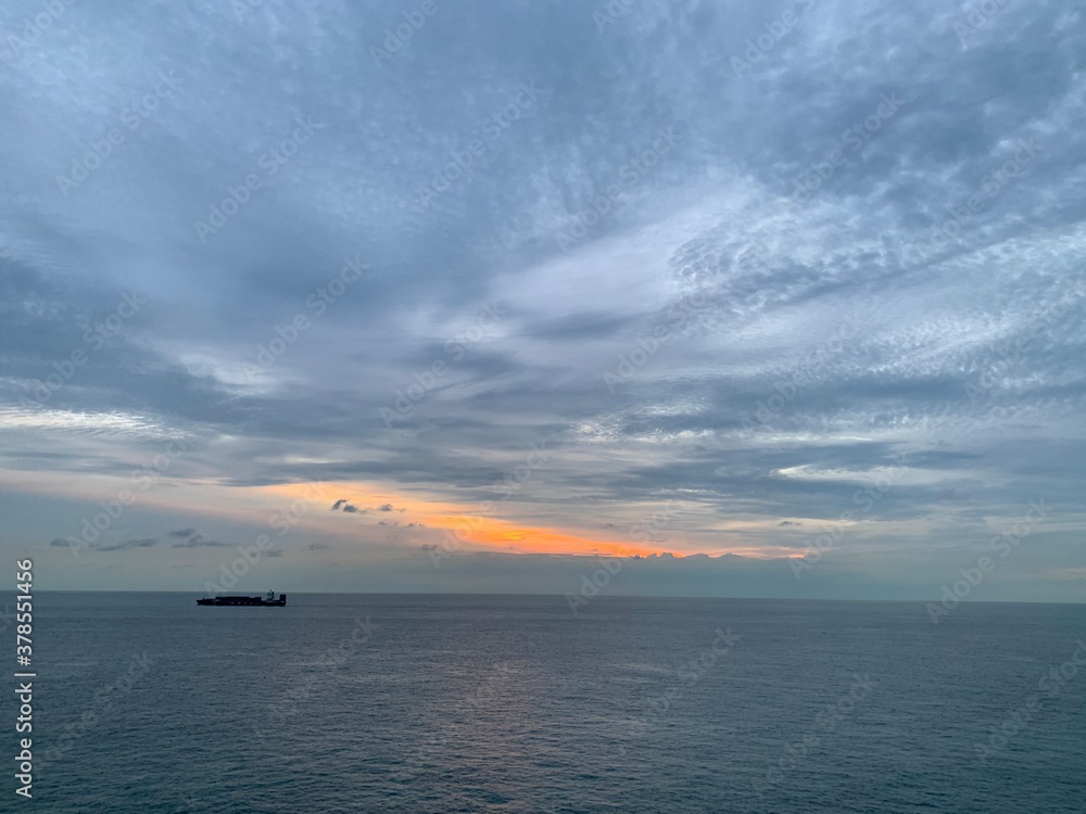 Cruising trip evening sunset beautiful colour