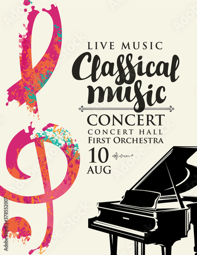 Print op canvas Poster for a live classical music concert
