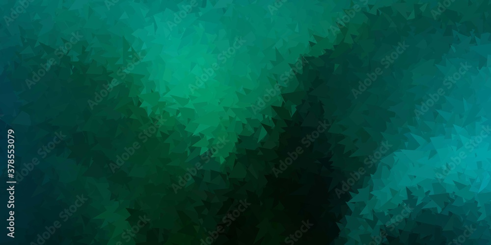 Obraz premium Dark blue, green vector abstract triangle texture.