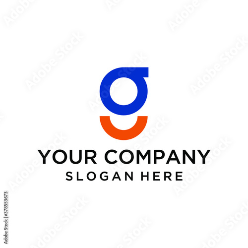 Abstract letter g and smile logo design