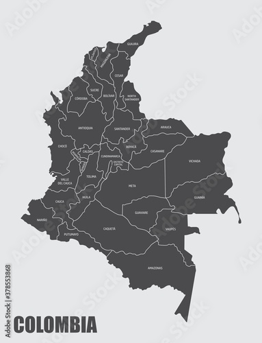 Colombia departments map