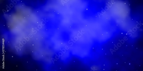 Dark BLUE vector layout with bright stars. Shining colorful illustration with small and big stars. Pattern for websites  landing pages.