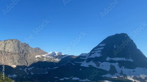 Glacier National Park Logan pass Time lapse. sunlight disapearing photo