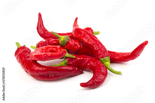 Red hot chili pepper isolated on white background. Close-up