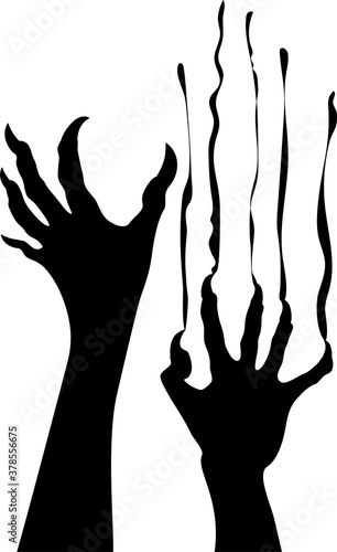 zombie hands scratching the wall, vector illustration