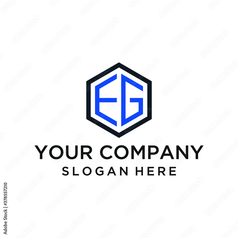 Hexagon EG letter logo Hexagon EG letter logo