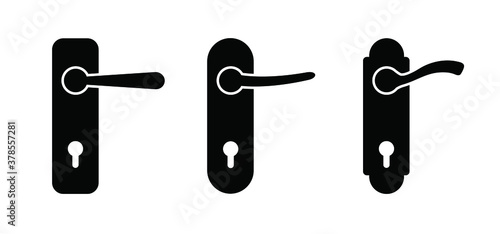 Doorknob with keyhole icon Vector sign Door knob front for close or open door Doorway key pictogram Exit or entry Home, house, hotel Inside, outside or lock, unluck privacy Flat Metal old door handle