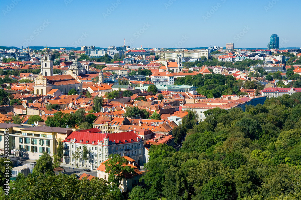 Panoramic view of Vilnius Old Town, Lithuania