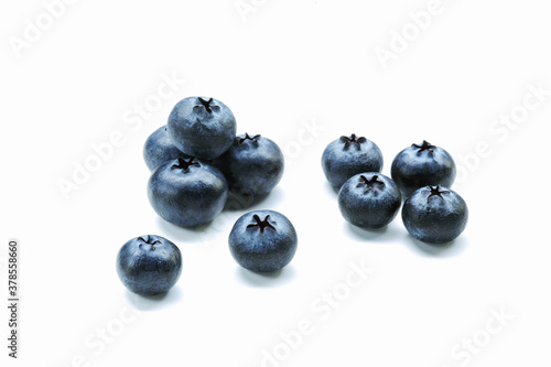 Blueberries group isolated on white background